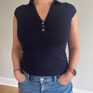 Banana Republic Knit Polo | Navy Blue | Size M
